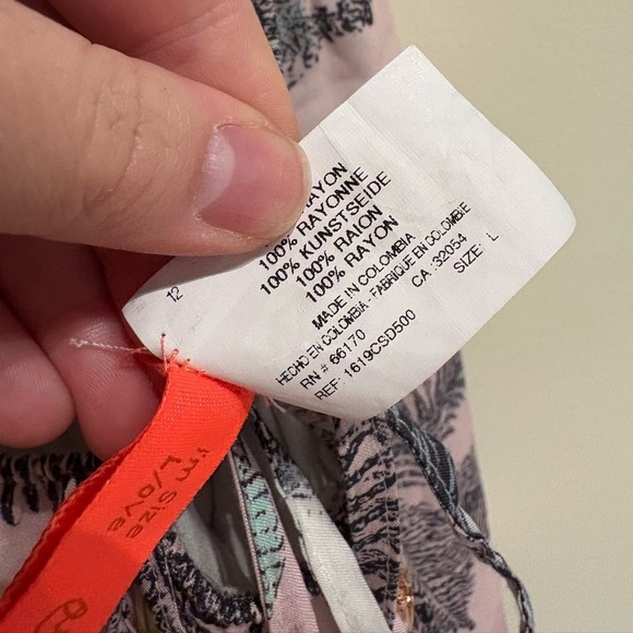 Anthropologie Maaji Aster Dress Red Pink Tropical Motif Size Large NWT - Picture 12 of 12